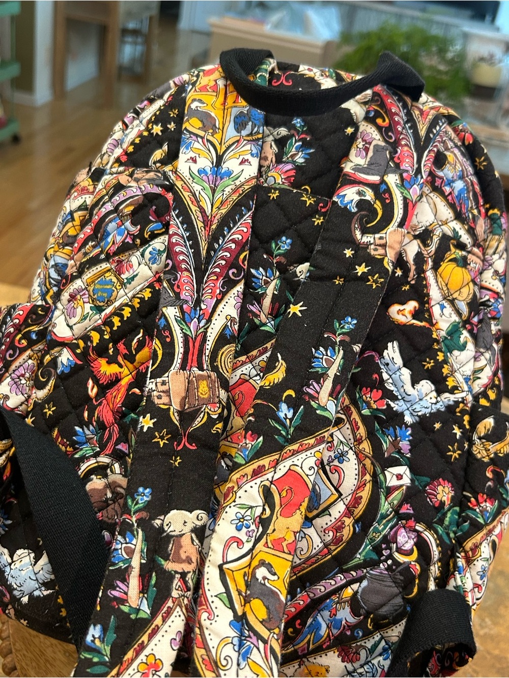 Vera Bradley Harry Potter “Friends at Hogwarts” Black Quilted Backpack - Picture 6 of 14